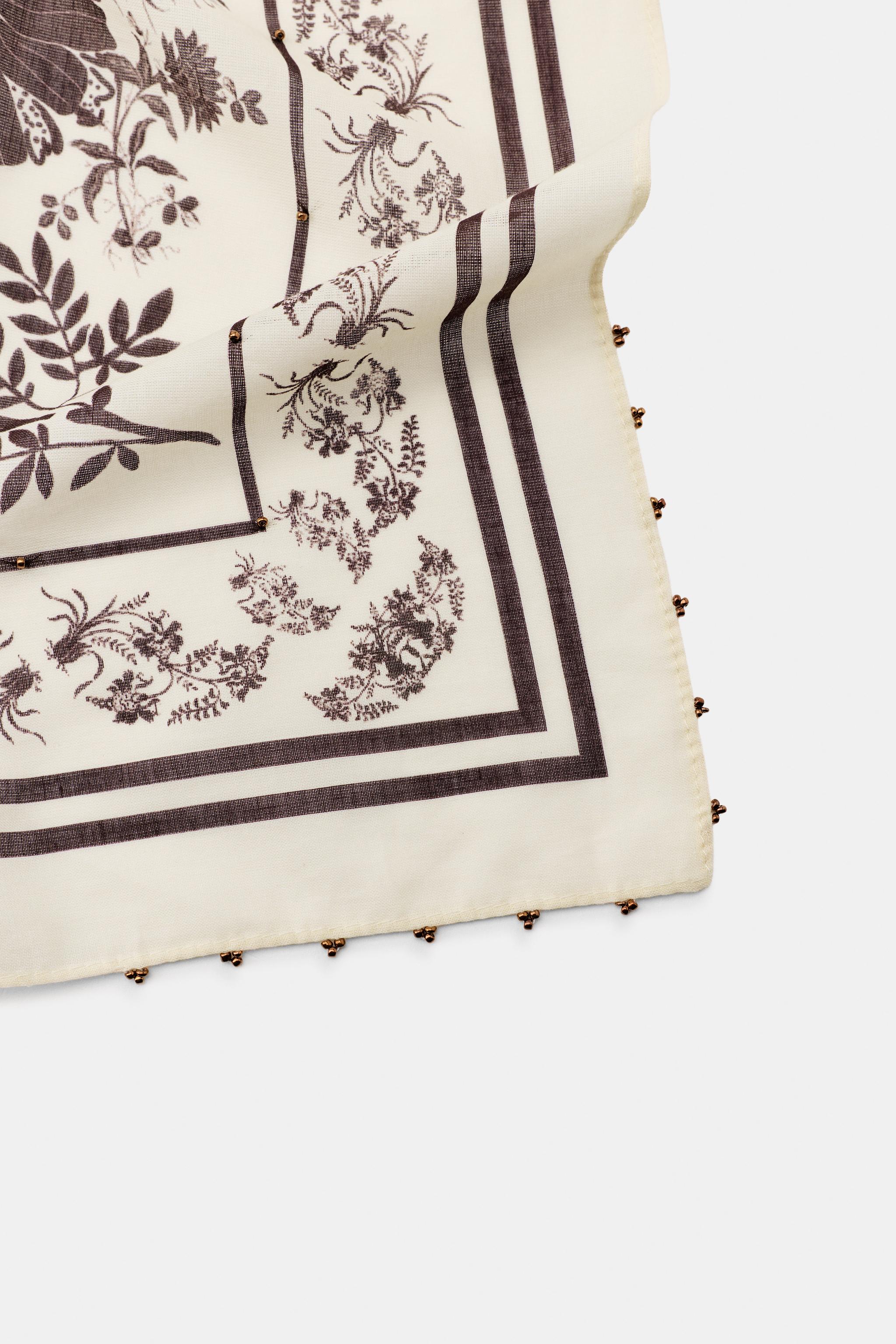 FOULARD IMPRIMÉ CACHEMIRE À PERLES FANTAISIE